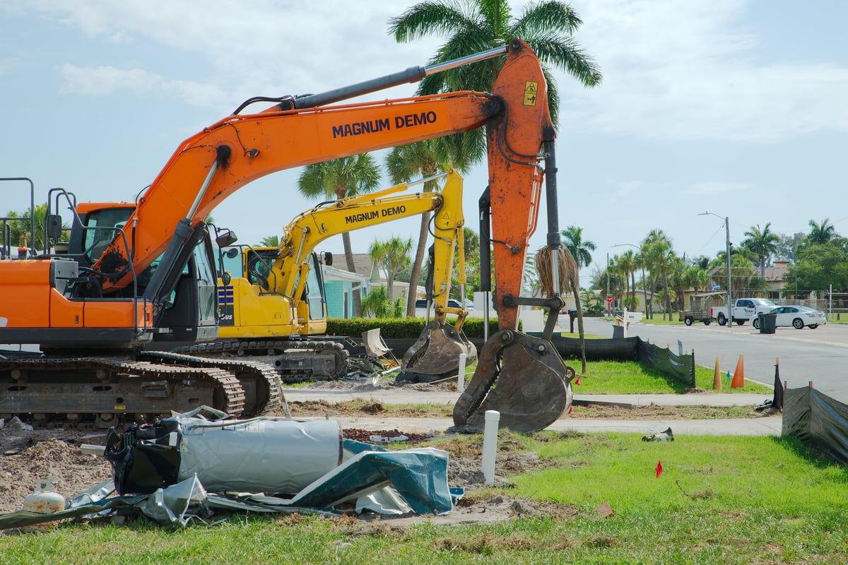 Excavators preparing a residential site in Geelong